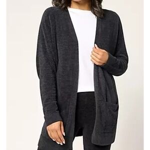 Barefoot Dreams Black XL CozyChic Ultra Lite Sunrise Cardigan Open Front
